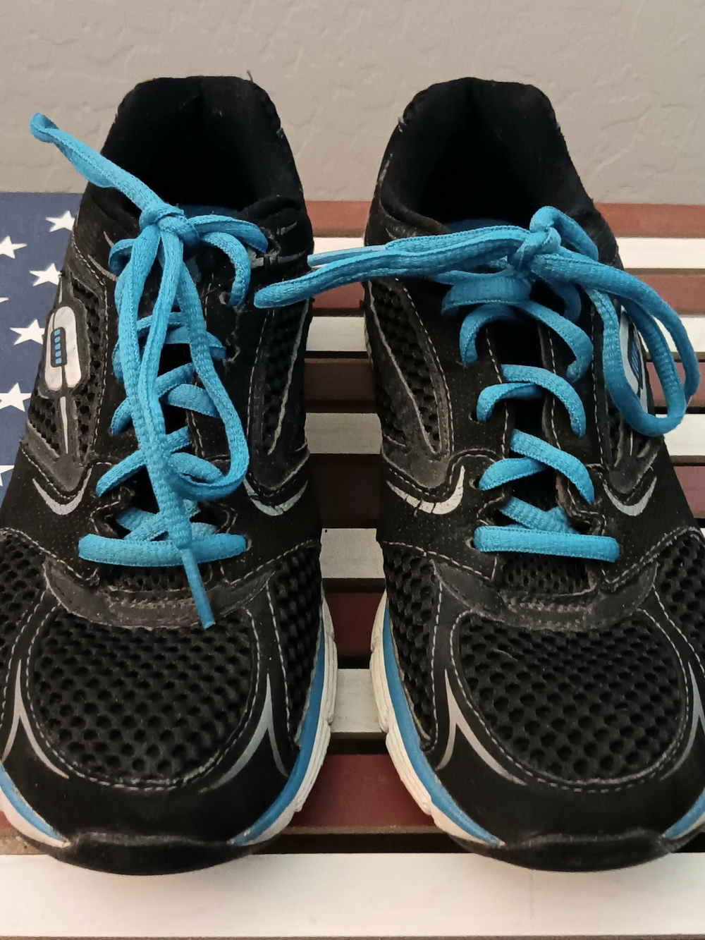 Skechers Sports Flex Sole Black and Blue Women's Sneakers